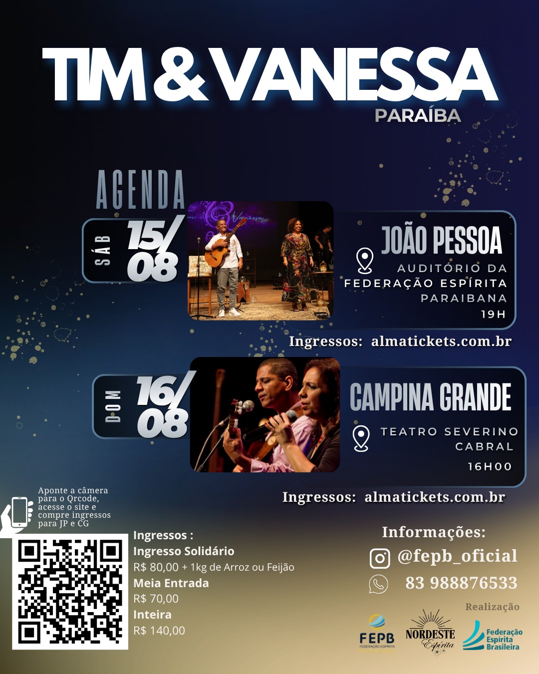 Tim e Vanessa em João Pessoa e Campina Grande