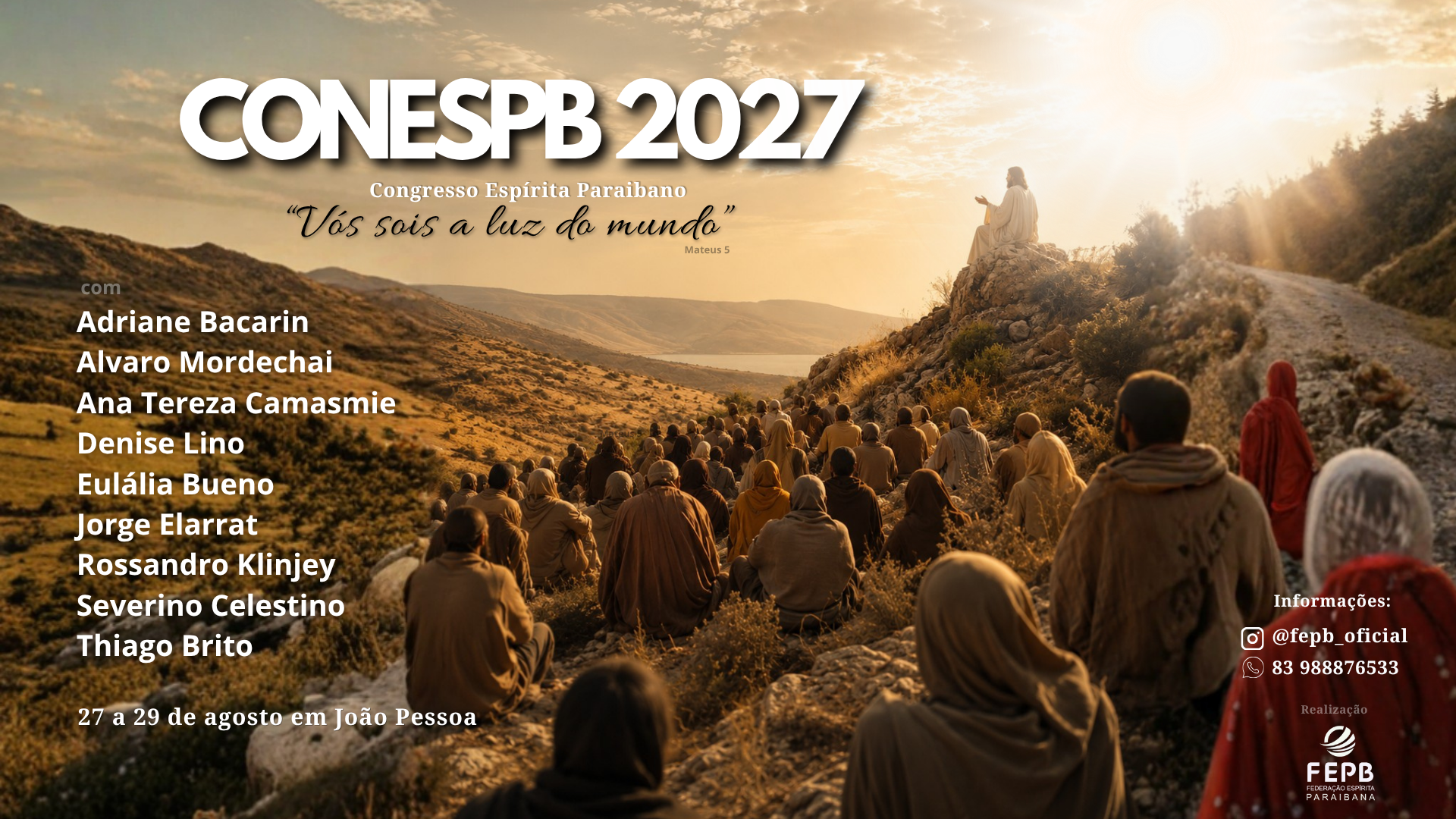 CONESPB 2027 - de 27 a 29 de agosto de 2027 em João Pessoa - Paraíba